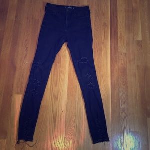 Hollister high rise black ripped jeans